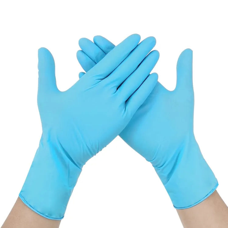 100 PCS Blue Disposable Butyronitrile Gloves Housework Supplies, Size: M, Suitable for Palm Width: 8cm-9cm