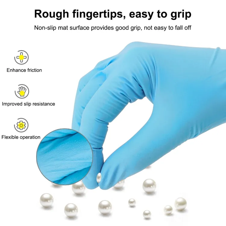 100 PCS Blue Disposable Butyronitrile Gloves Housework Supplies, Size: M, Suitable for Palm Width: 8cm-9cm