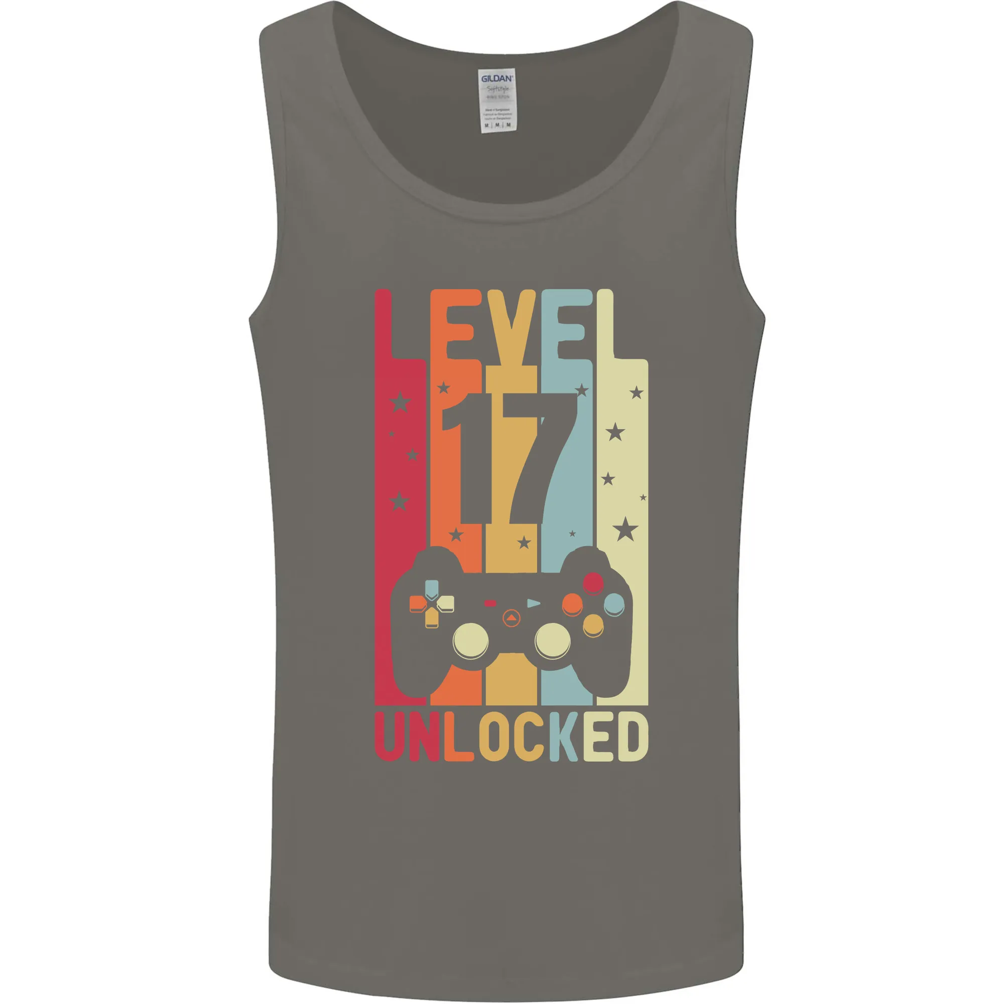 17th Birthday 17 Year Old Level Up Gaming Mens Vest Tank Top