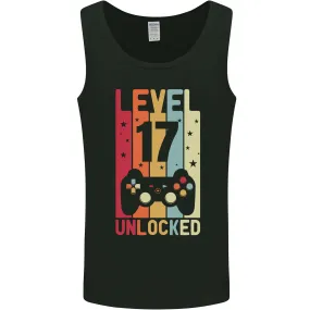 17th Birthday 17 Year Old Level Up Gaming Mens Vest Tank Top