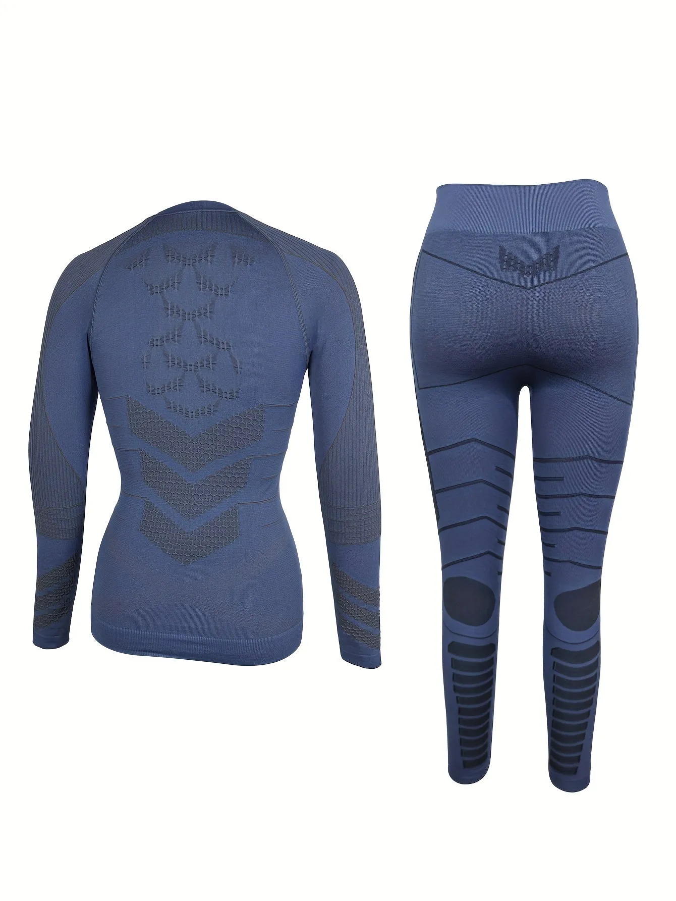 2-Piece Womens Thermal Underwear Set - Moisture-Wicking Compression Base Layers for Warmth, Long Sleeves Top and Leggings Suit - Ideal for Skiing and Winter Activewear