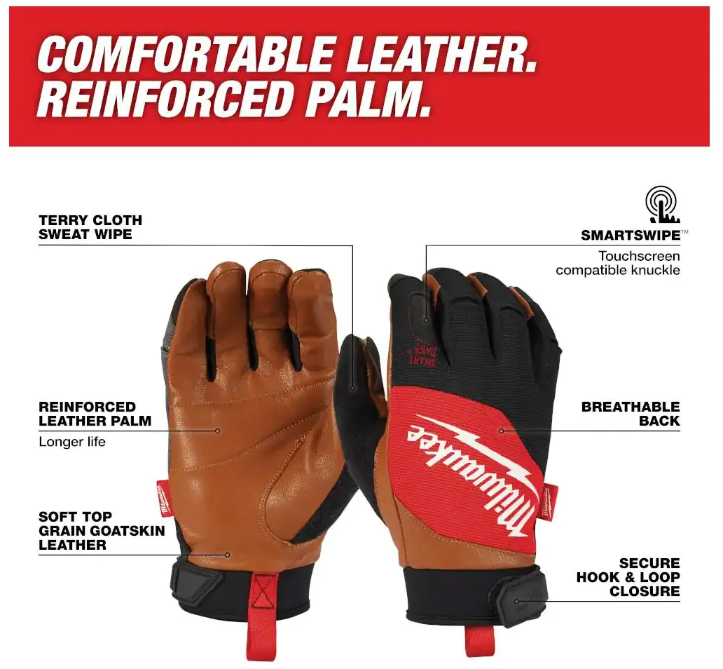 48-73-0022 Milwaukee Leather Performance Gloves - Large