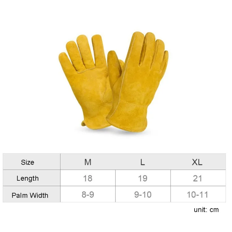 A2421 Cowhide High Temperature Welding Gloves Insulated Aluminum Foil Anti-Heat Gloves(M Yellow)