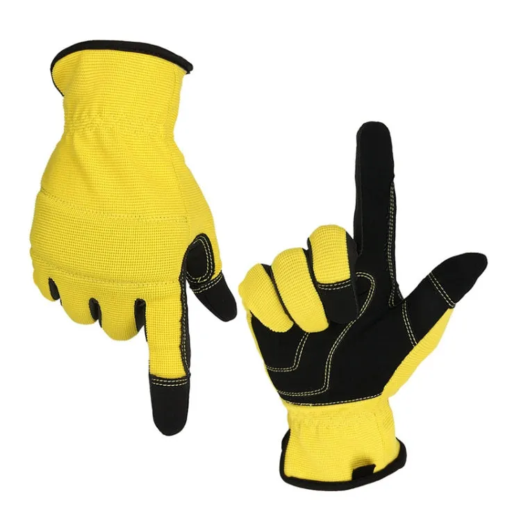 A9015 Gardening Work Touch Screen Stretch Breathable Labor Machinery Protection Gloves(M Yellow)