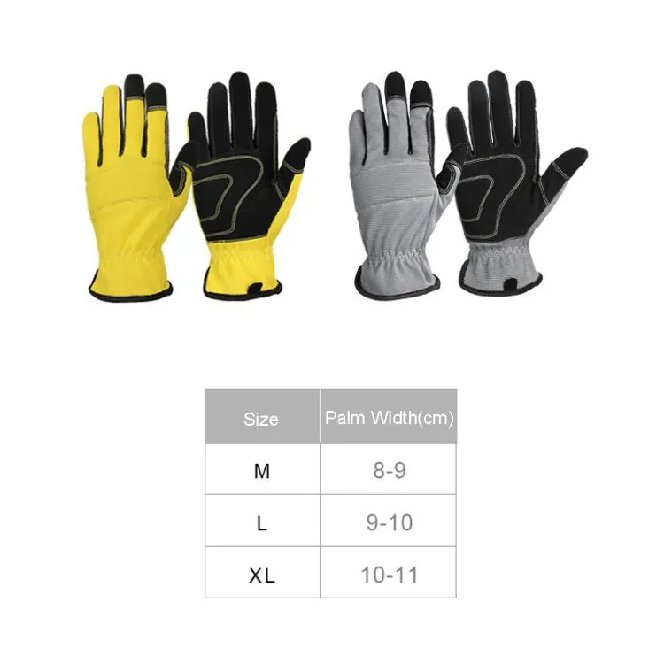 A9015 Gardening Work Touch Screen Stretch Breathable Labor Machinery Protection Gloves(M Yellow)