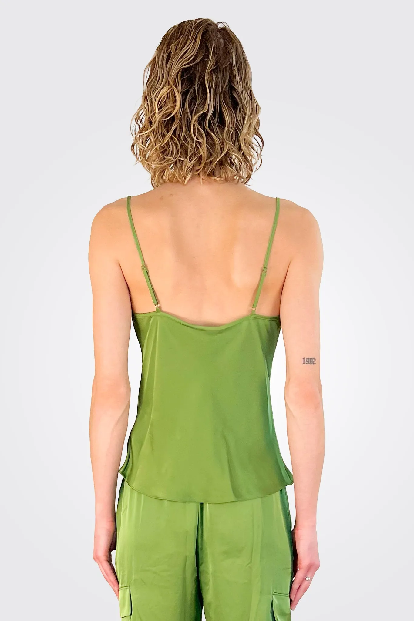 Abigail Cowl Neck Tank - Spruce