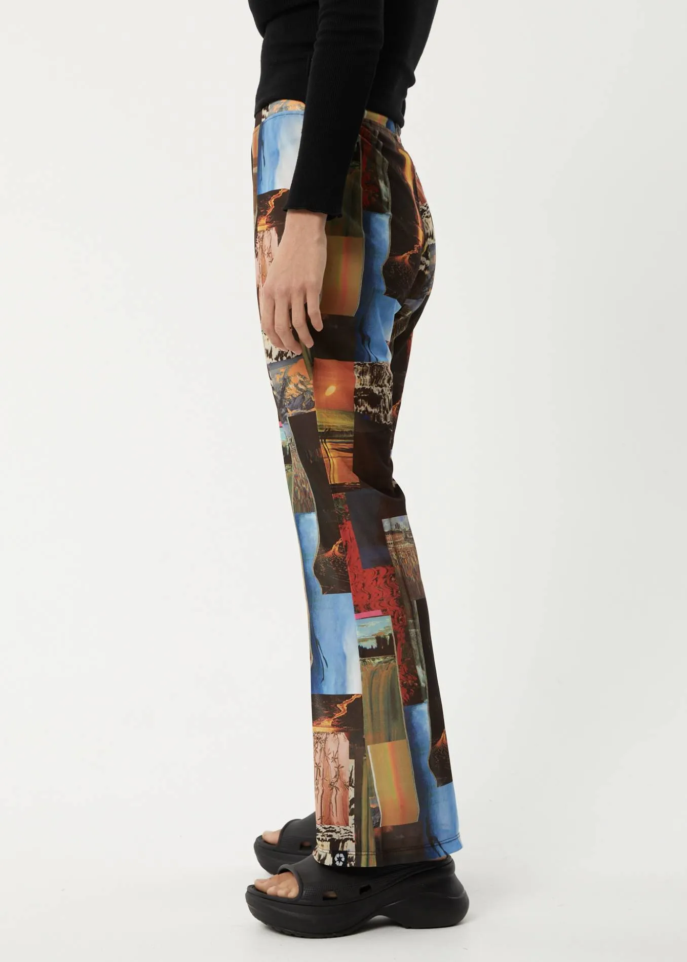 AFENDS Womens Boulevard - Sheer Flared Pants - Multi