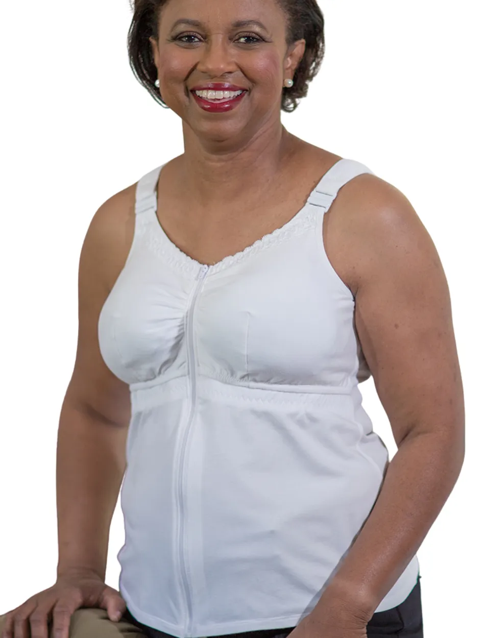 American Breast Care Post Surgical Camisole With Drain Management | Front Fastening Mastectomy Bra