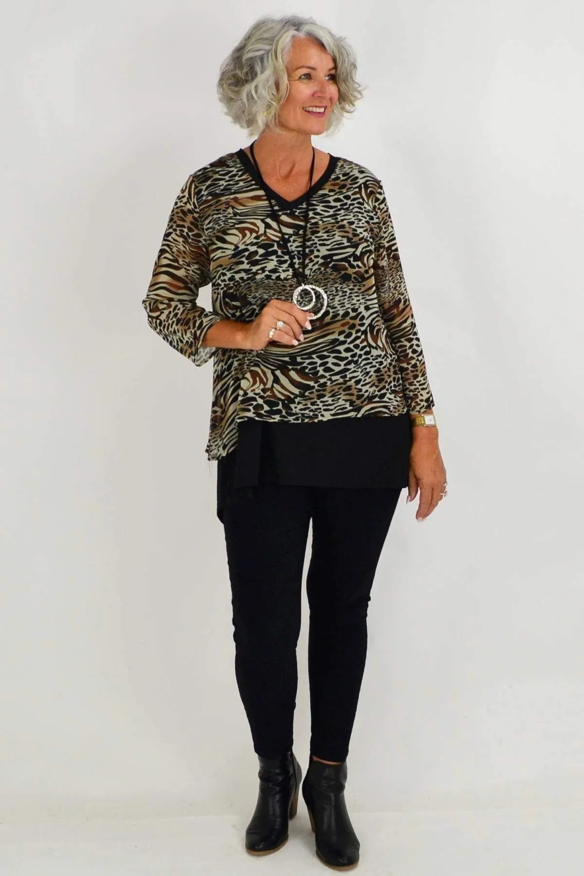 Annie Animal Print Tunic Top