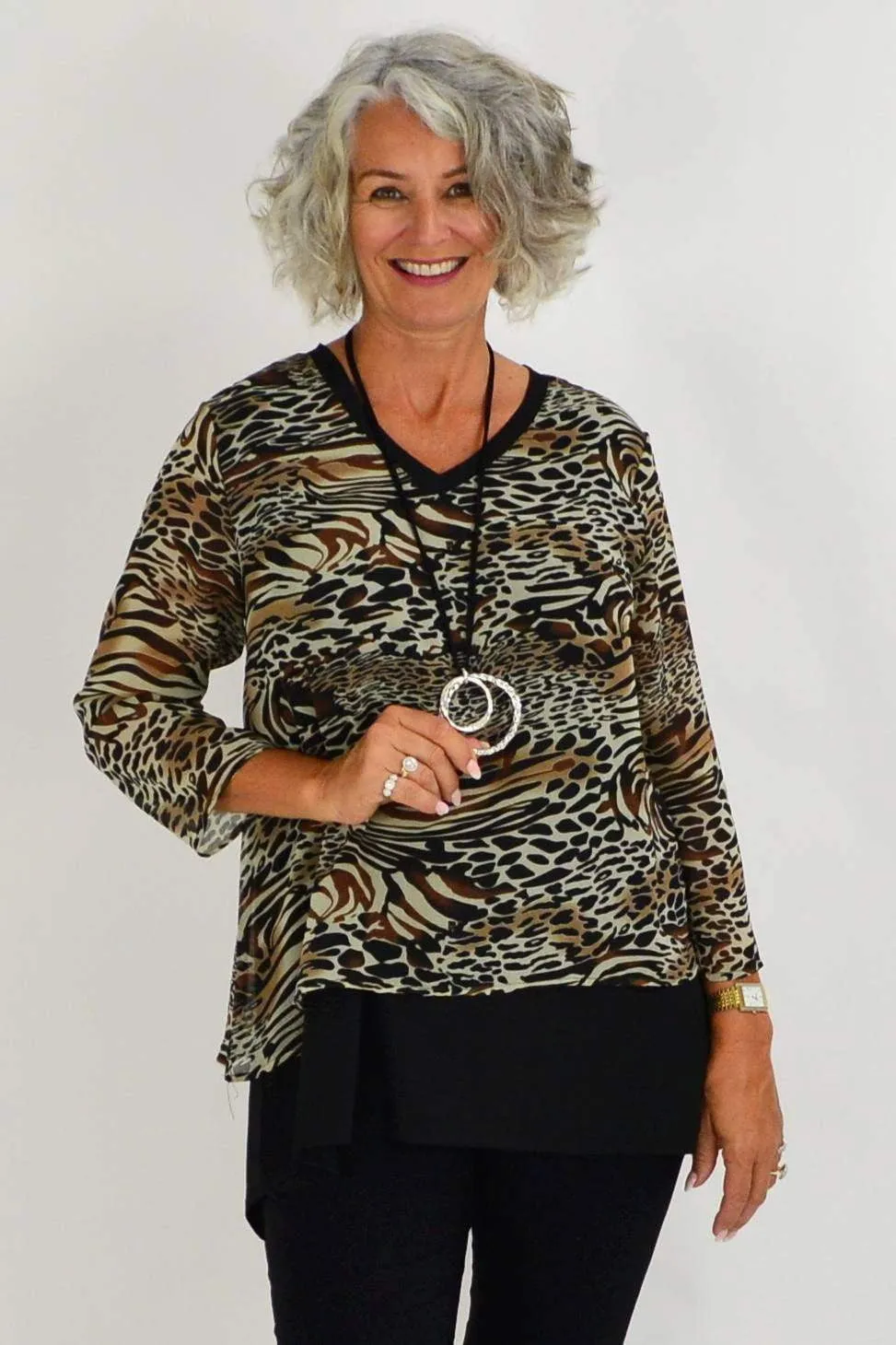 Annie Animal Print Tunic Top