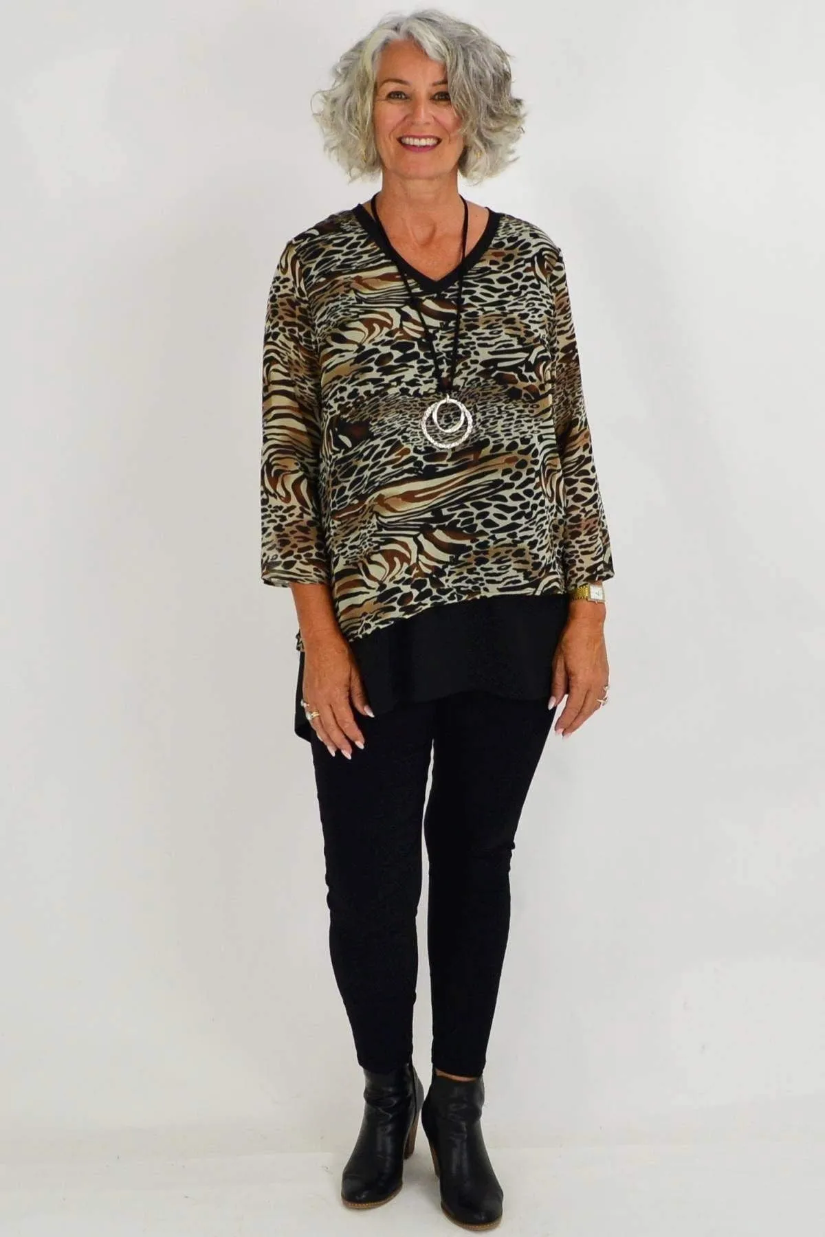 Annie Animal Print Tunic Top