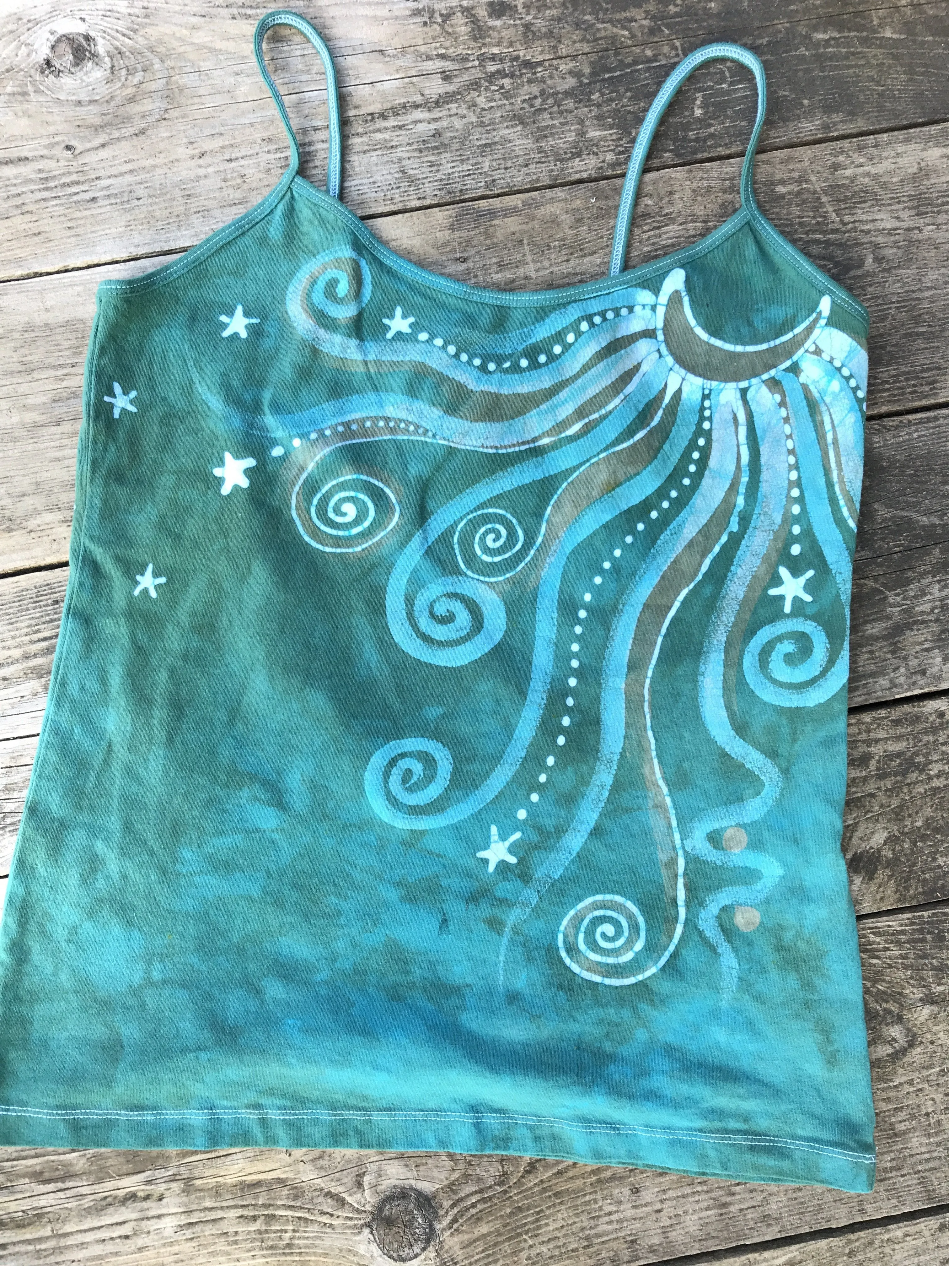 Aqua Moonbeams Batik Camisole