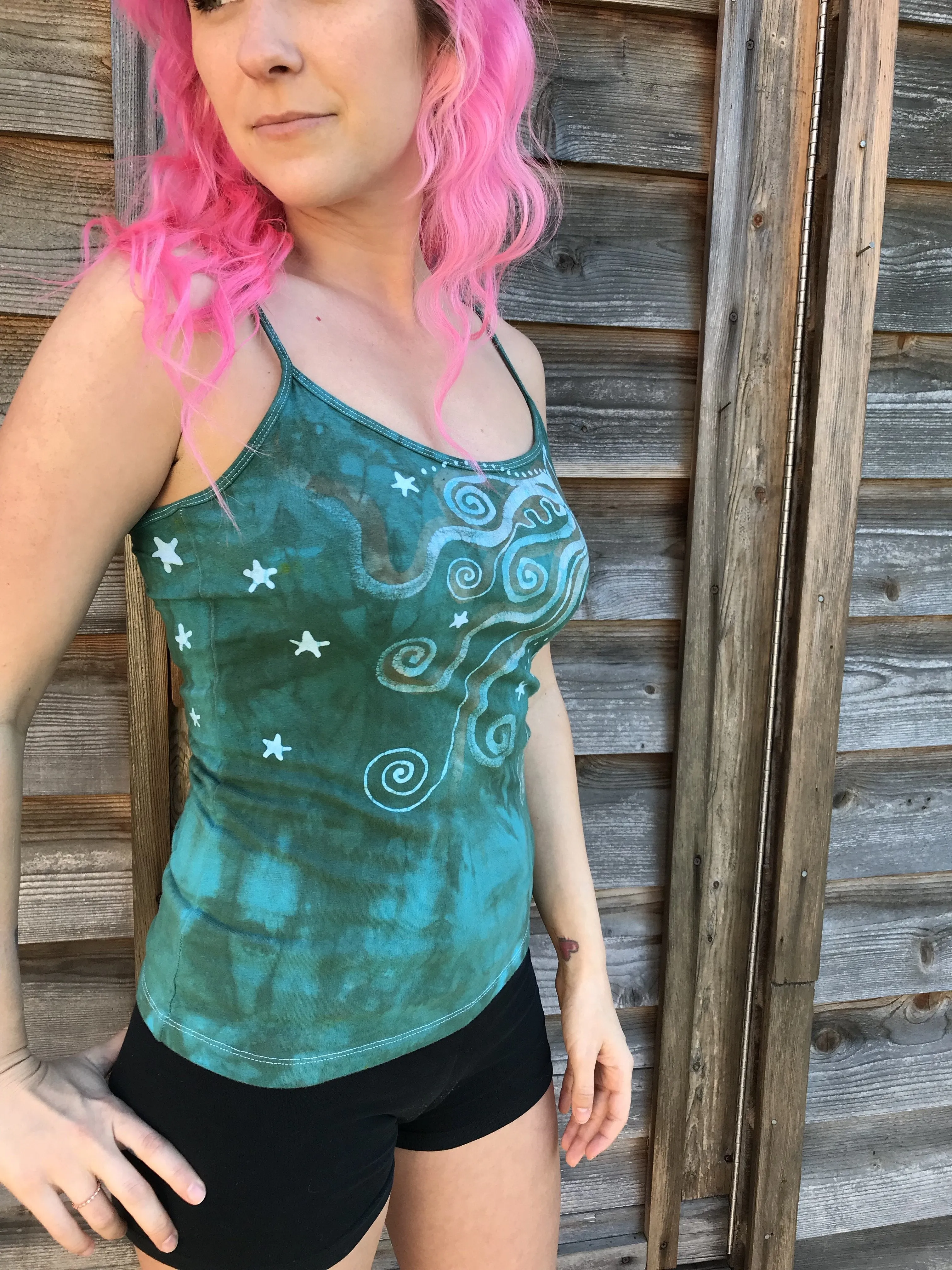 Aqua Moonbeams Batik Camisole