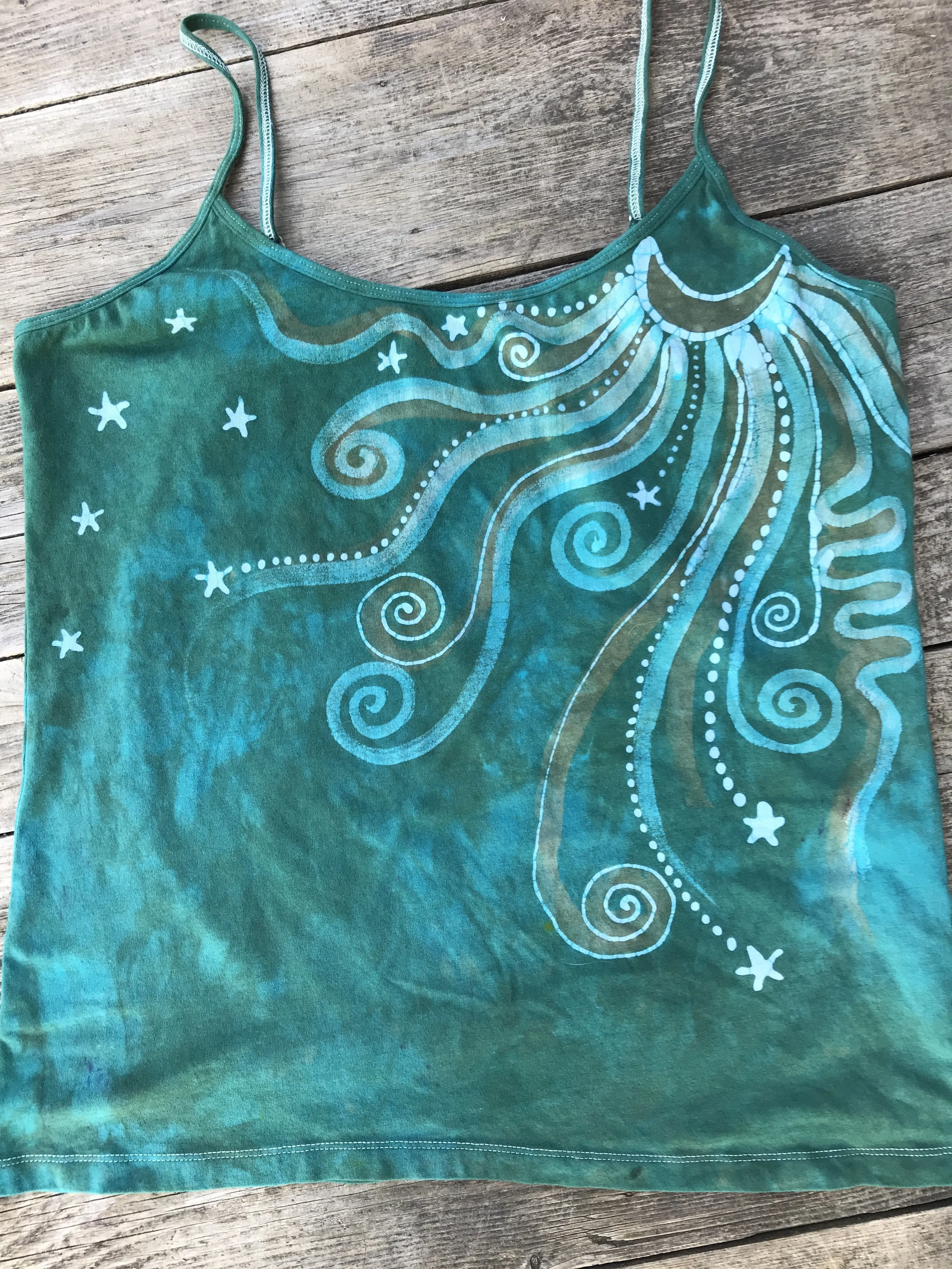 Aqua Moonbeams Batik Camisole