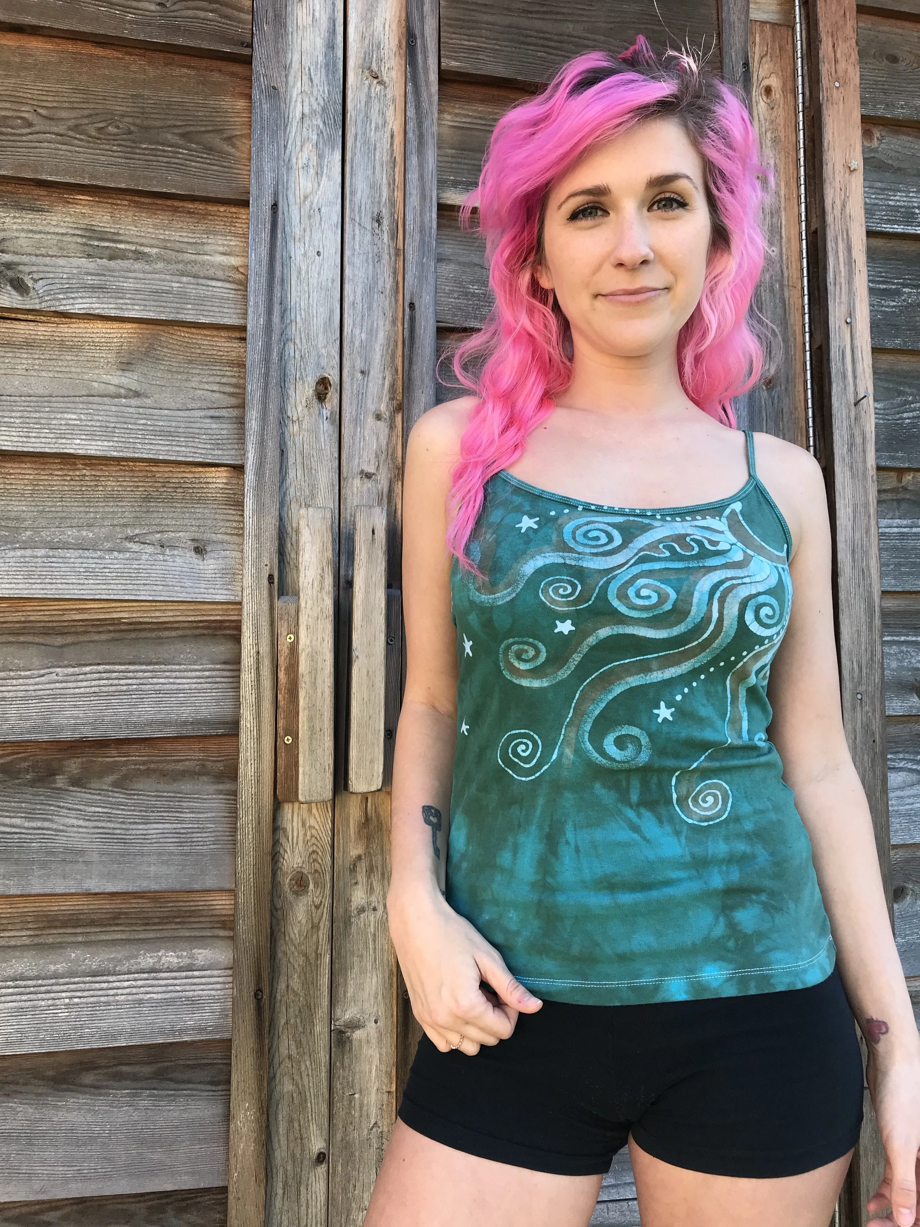 Aqua Moonbeams Batik Camisole