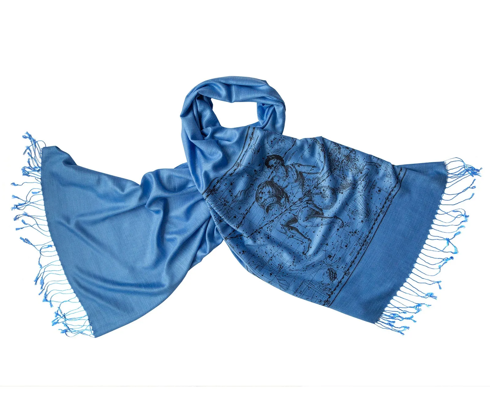 Aquarius & Capricorn Scarf, Zodiac Constellation Bamboo Pashmina