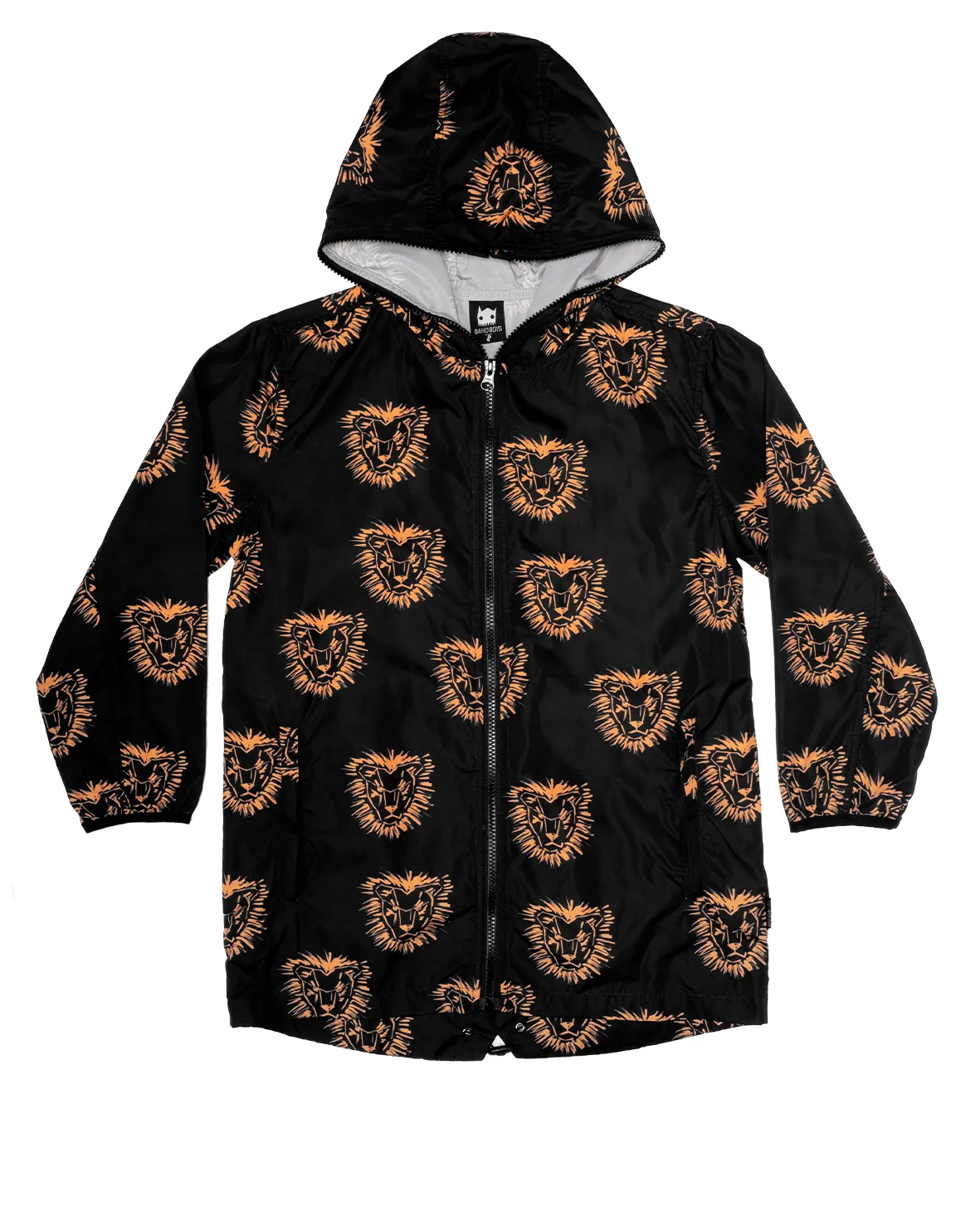 band of boys rain jacket lion mane - black