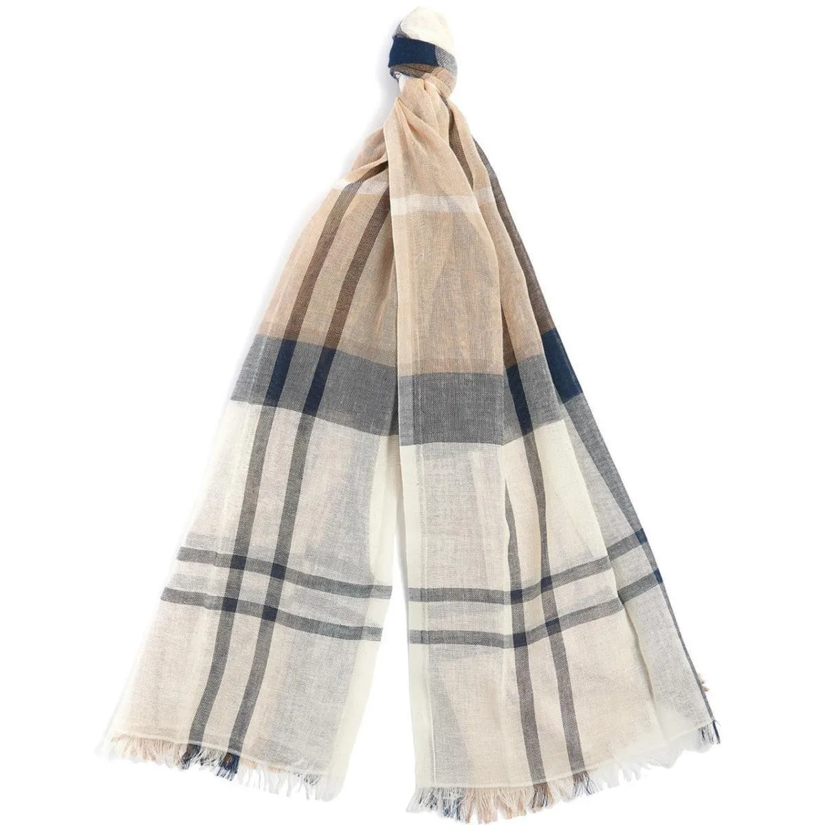 Barbour Abigail Tartan Scarf in Antique White/Pink