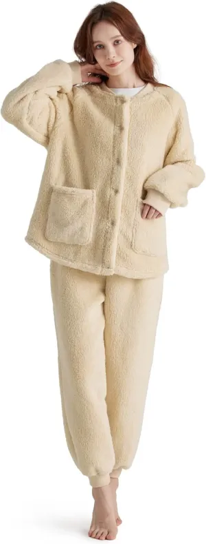 Bedsure Ultra-soft Shaggy Sherpa Loungewear Set