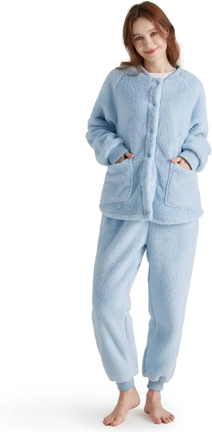 Bedsure Ultra-soft Shaggy Sherpa Loungewear Set