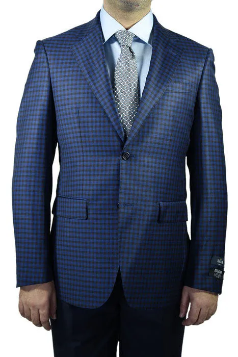 Berragamo Dark Blue Grid Blazer