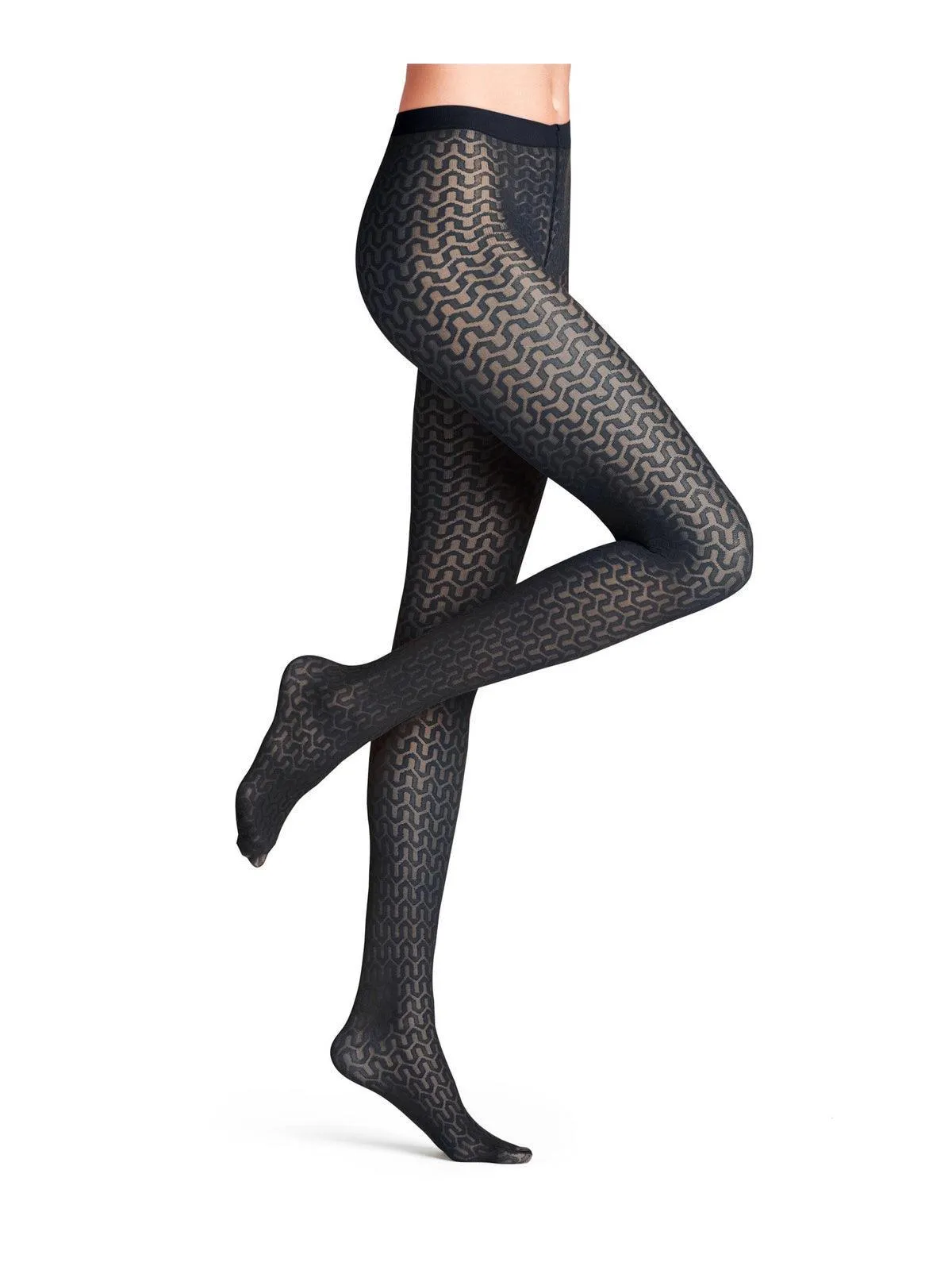 Black Cryptogram Fashion Tights