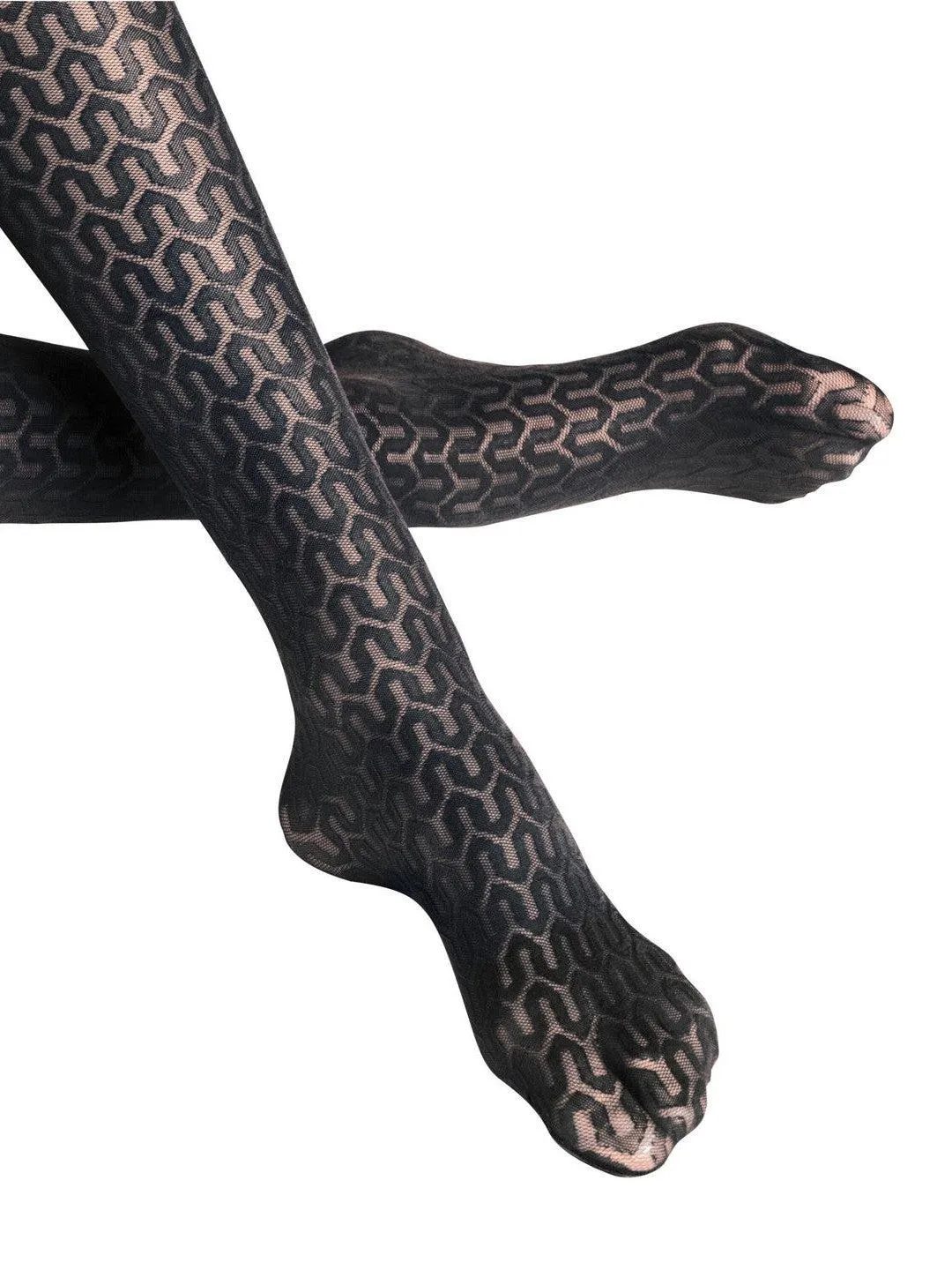 Black Cryptogram Fashion Tights