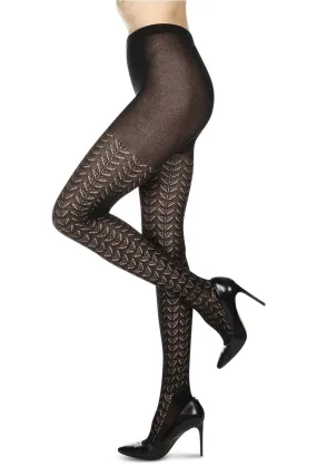 Black Openwork Sweater Tights