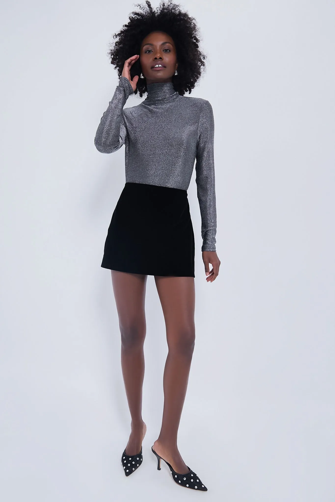 Black Velvet Opal Mini Skirt