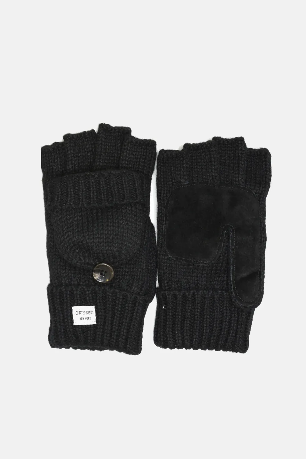 Black Wool Fingerless Glove