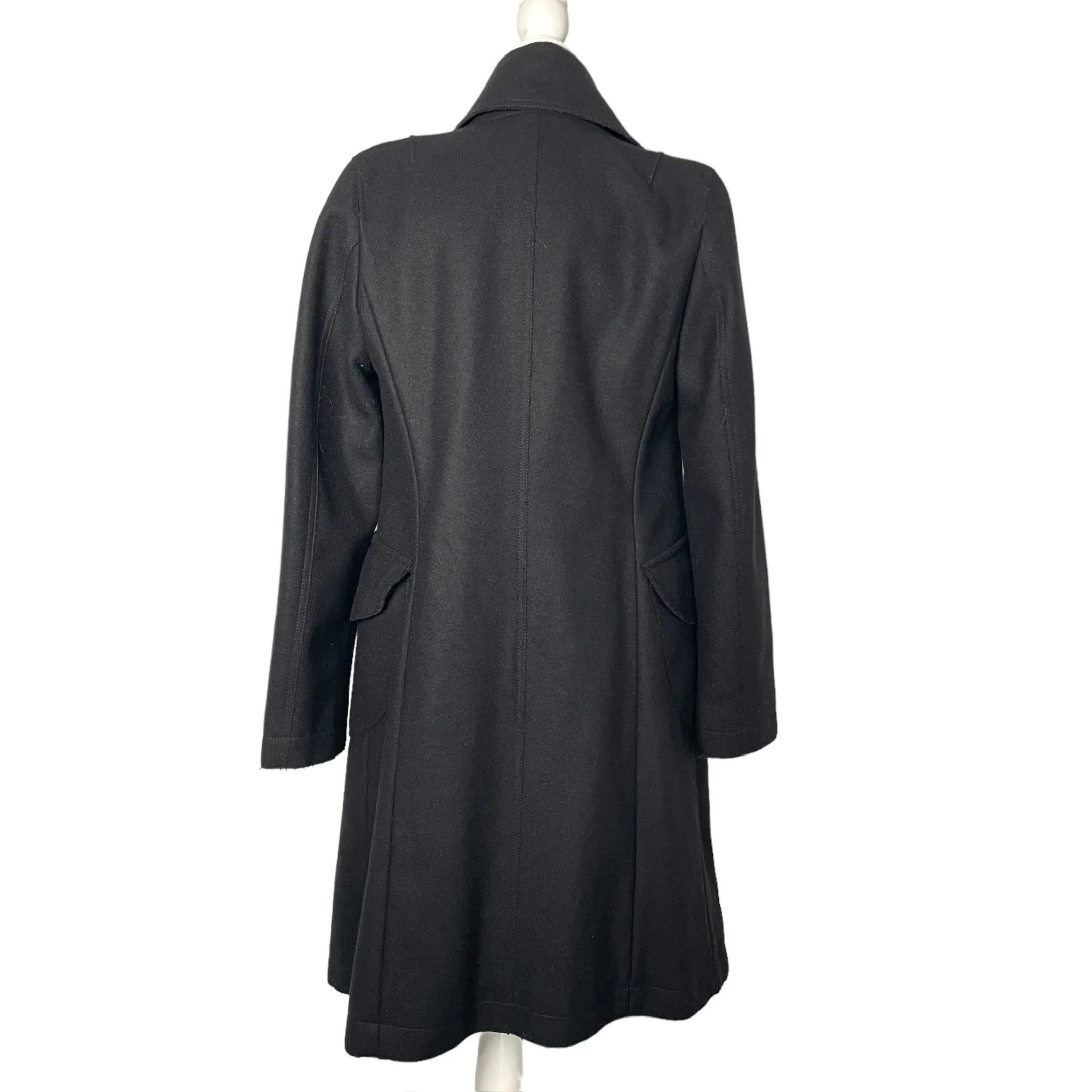 Black Wool Trench Coat - XS