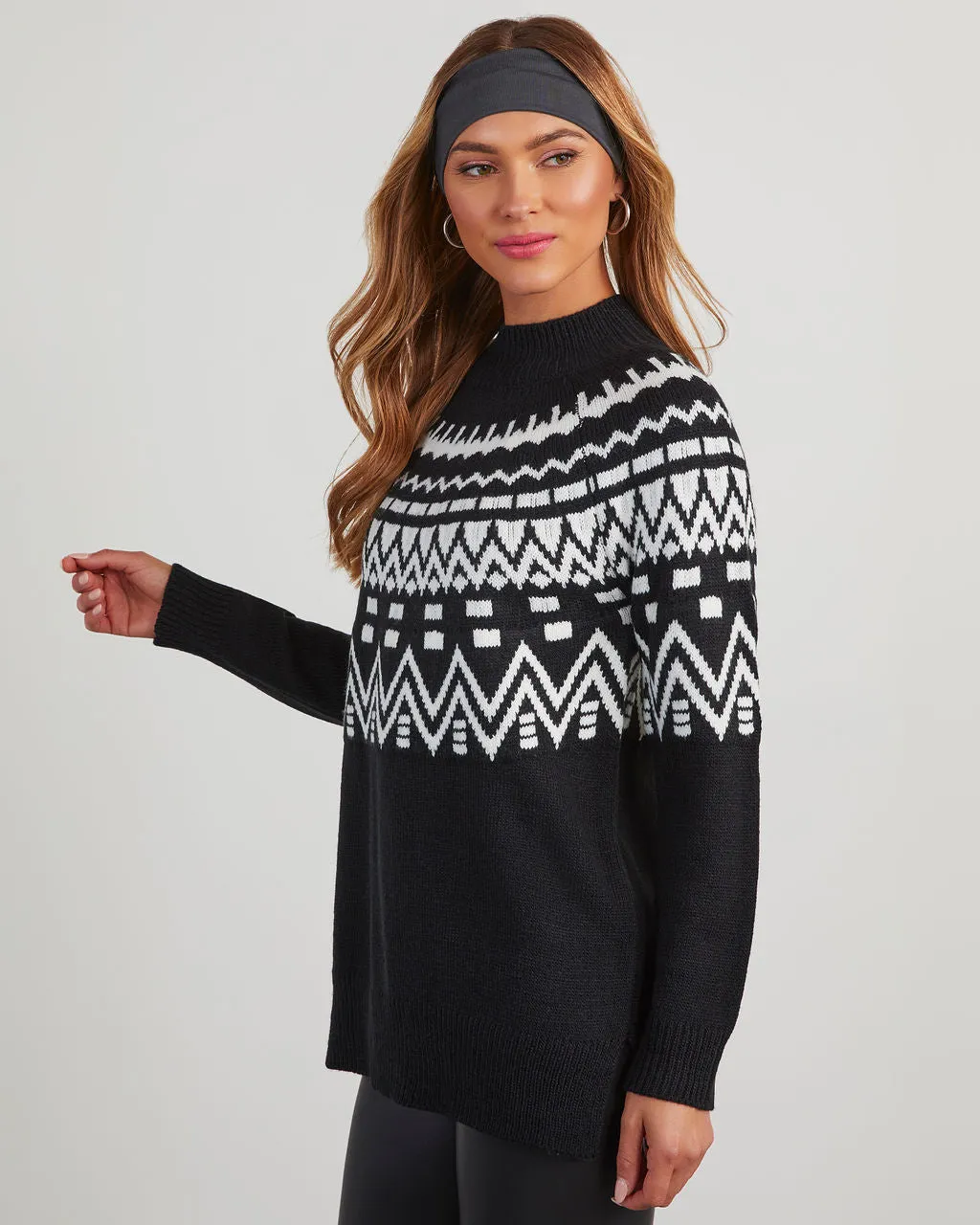 Blizzard Fair Isle Mock Neck Sweater