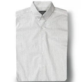 Bond - MOD BUTTON DOWN COTTON WHITE POLKA DOT SHIRT - IN STOCK - XL