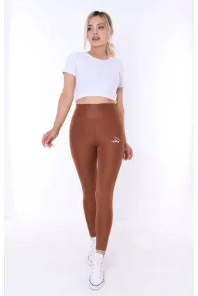 Buzzard Women's High Waist Bitter Brown Long Tights Leggings