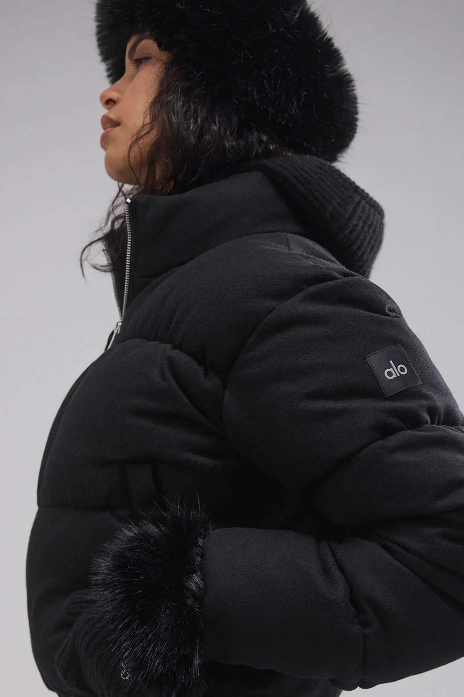 Cashmere Alpine Puffer - Black