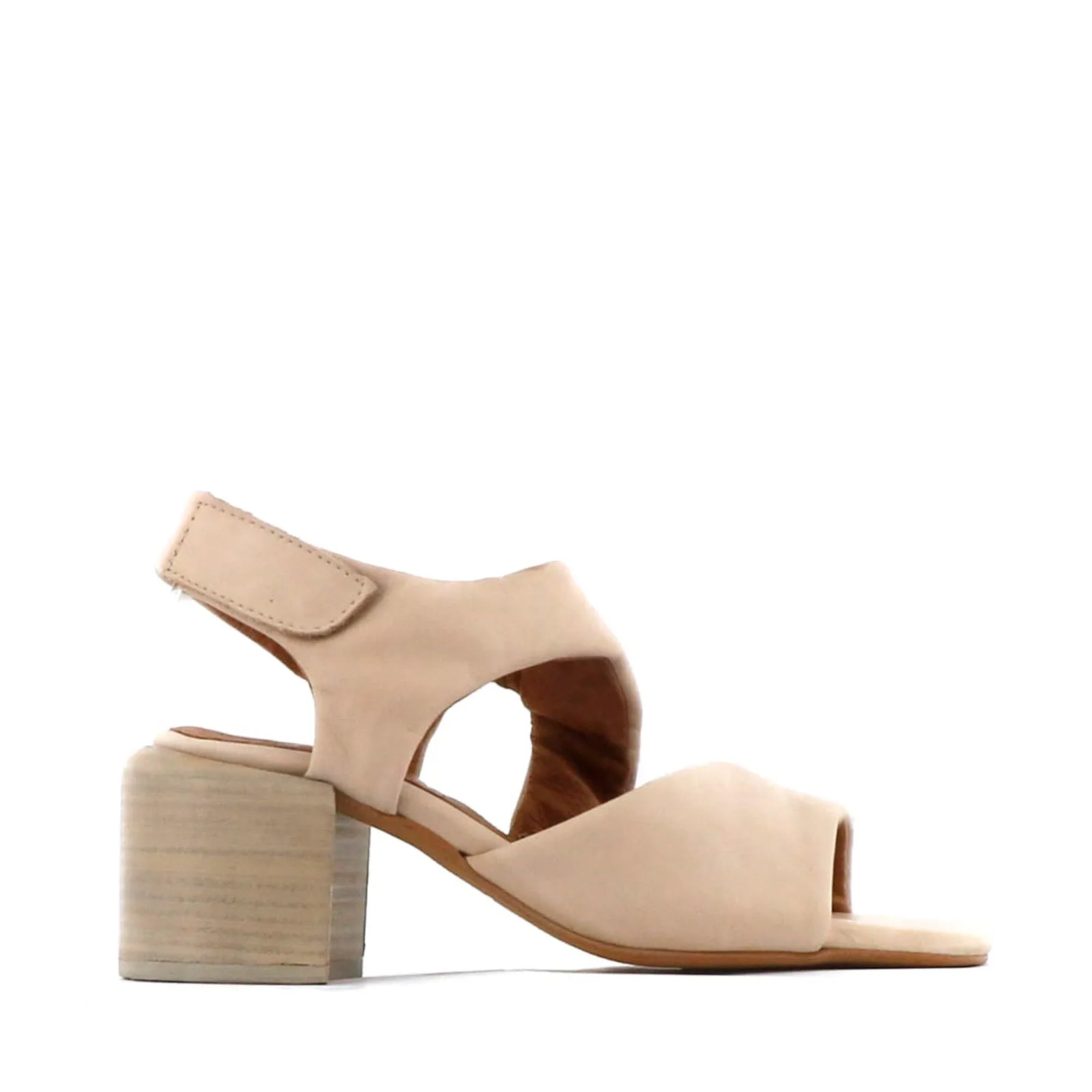 CHARBEL LEATHER BLOCK HEEL SANDALS