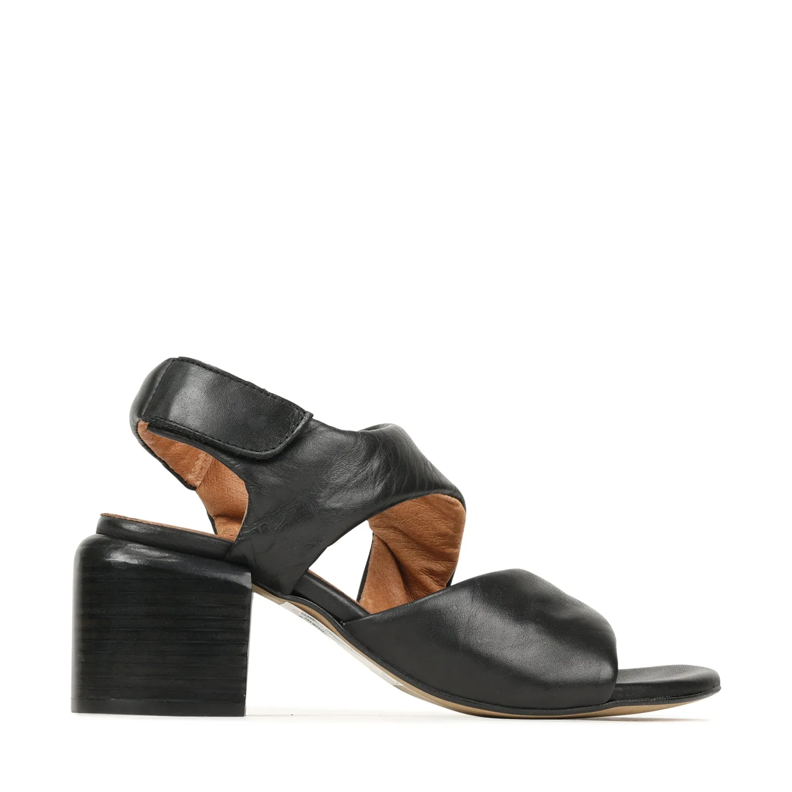 CHARBEL LEATHER BLOCK HEEL SANDALS