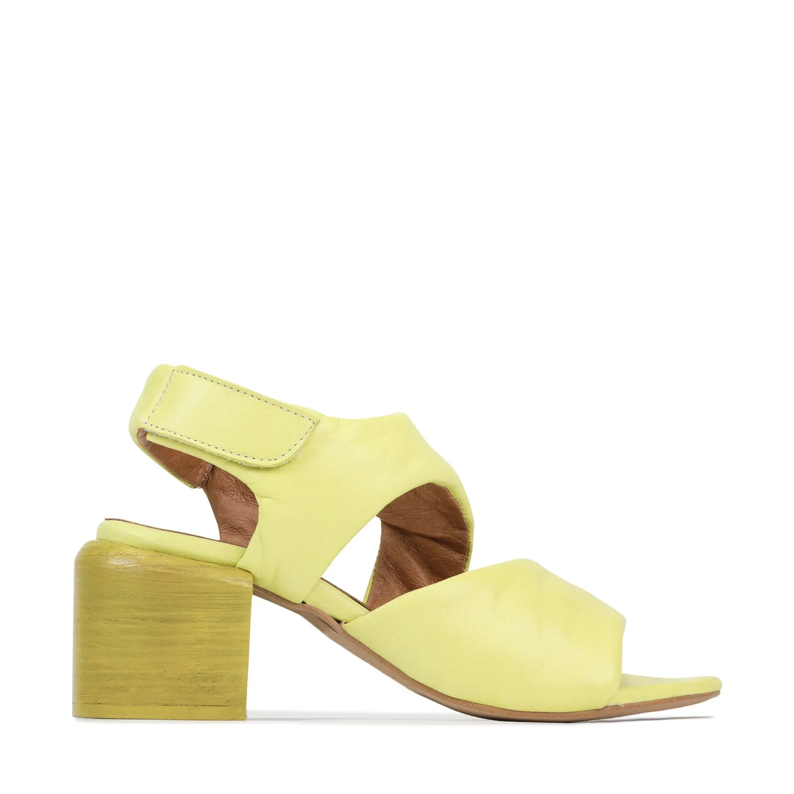 CHARBEL LEATHER BLOCK HEEL SANDALS