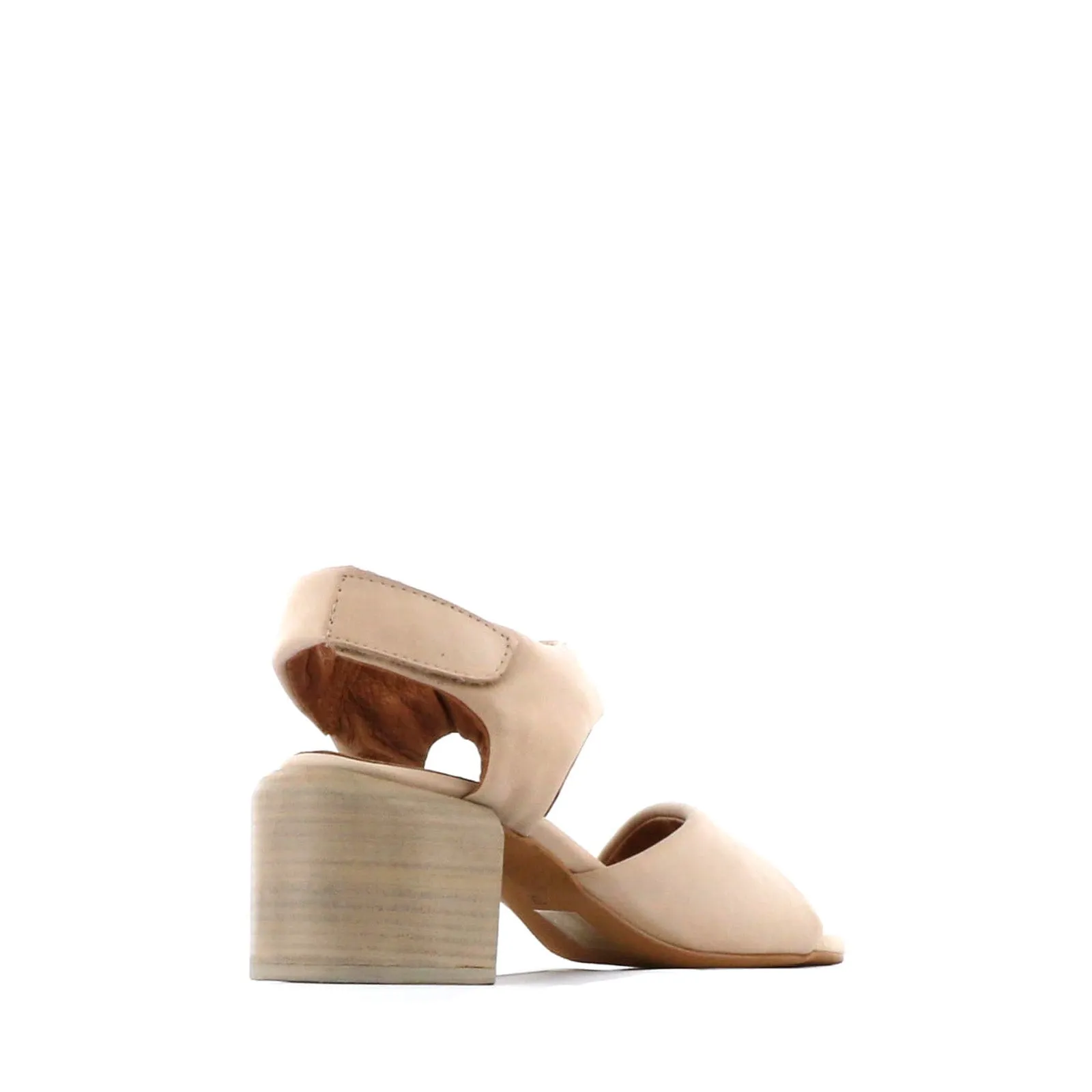 CHARBEL LEATHER BLOCK HEEL SANDALS