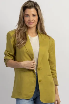 CHARTREUSE STRICTLY BIZ BUTTON BLAZER