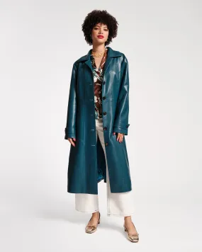 Chelsea Faux Leather Trench Coat