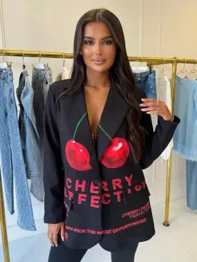 Cherry perfection black blazer