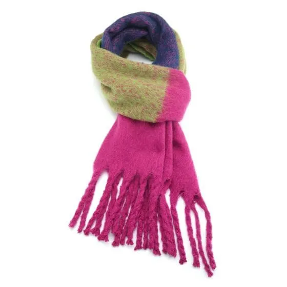 Colour Block Scarf Pink