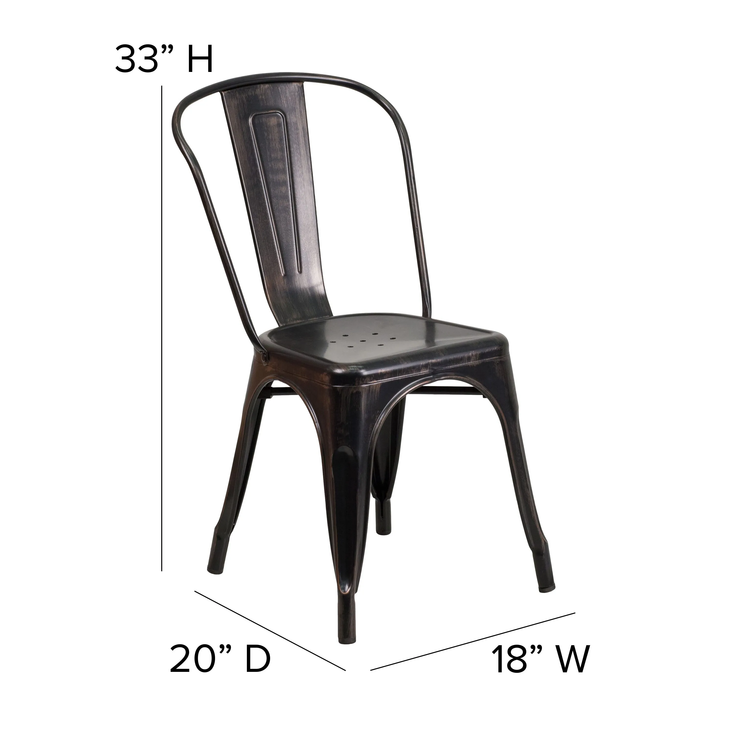 Commercial Grade Metal Indoor-Outdoor Stackable Chair