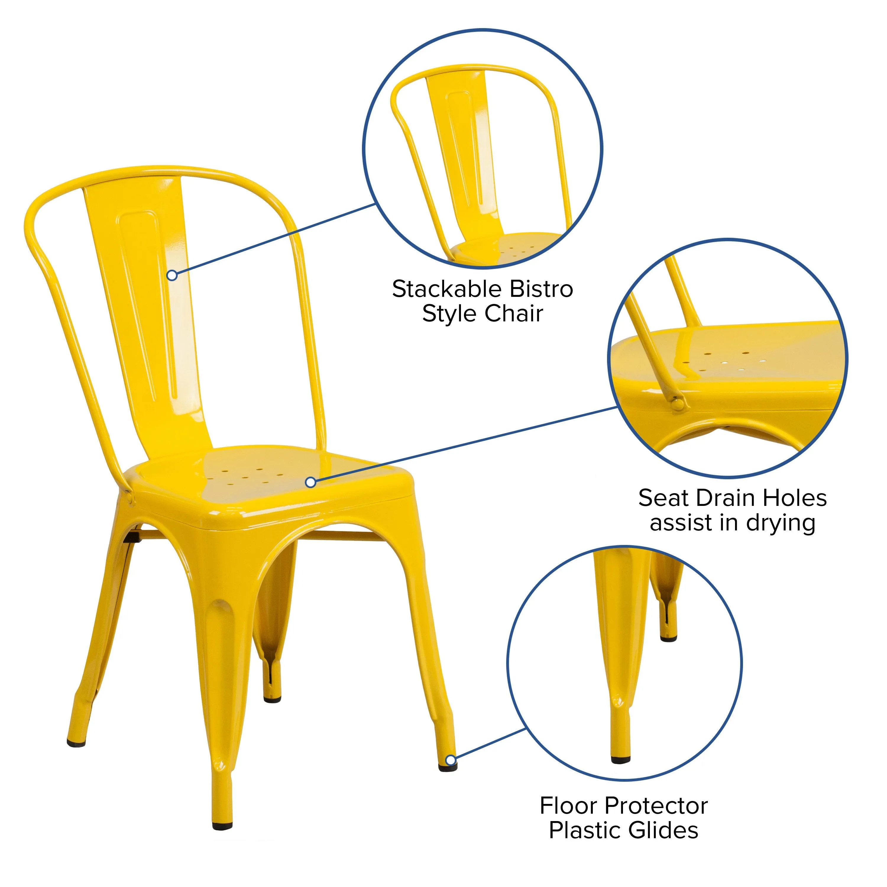 Commercial Grade Metal Indoor-Outdoor Stackable Chair