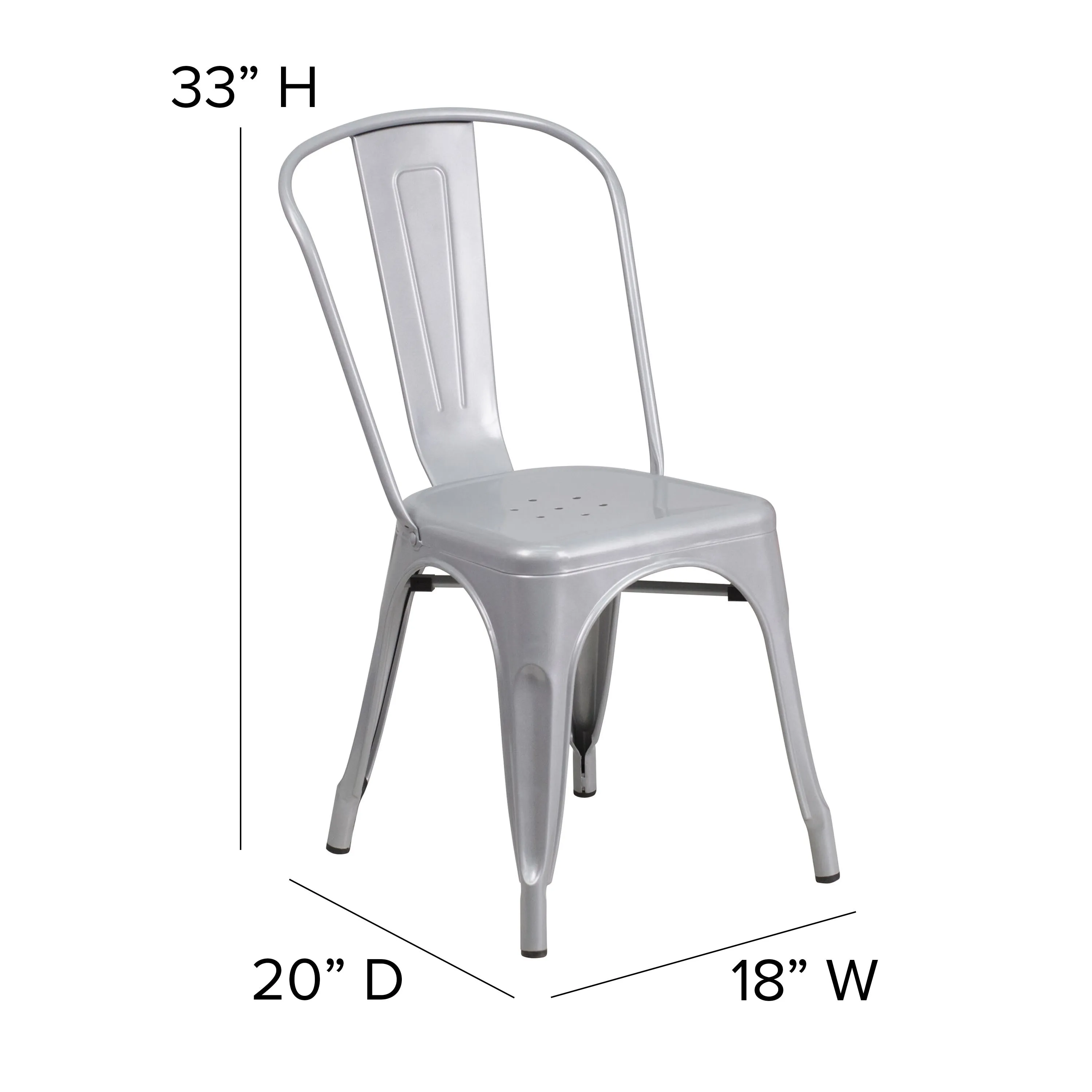 Commercial Grade Metal Indoor-Outdoor Stackable Chair