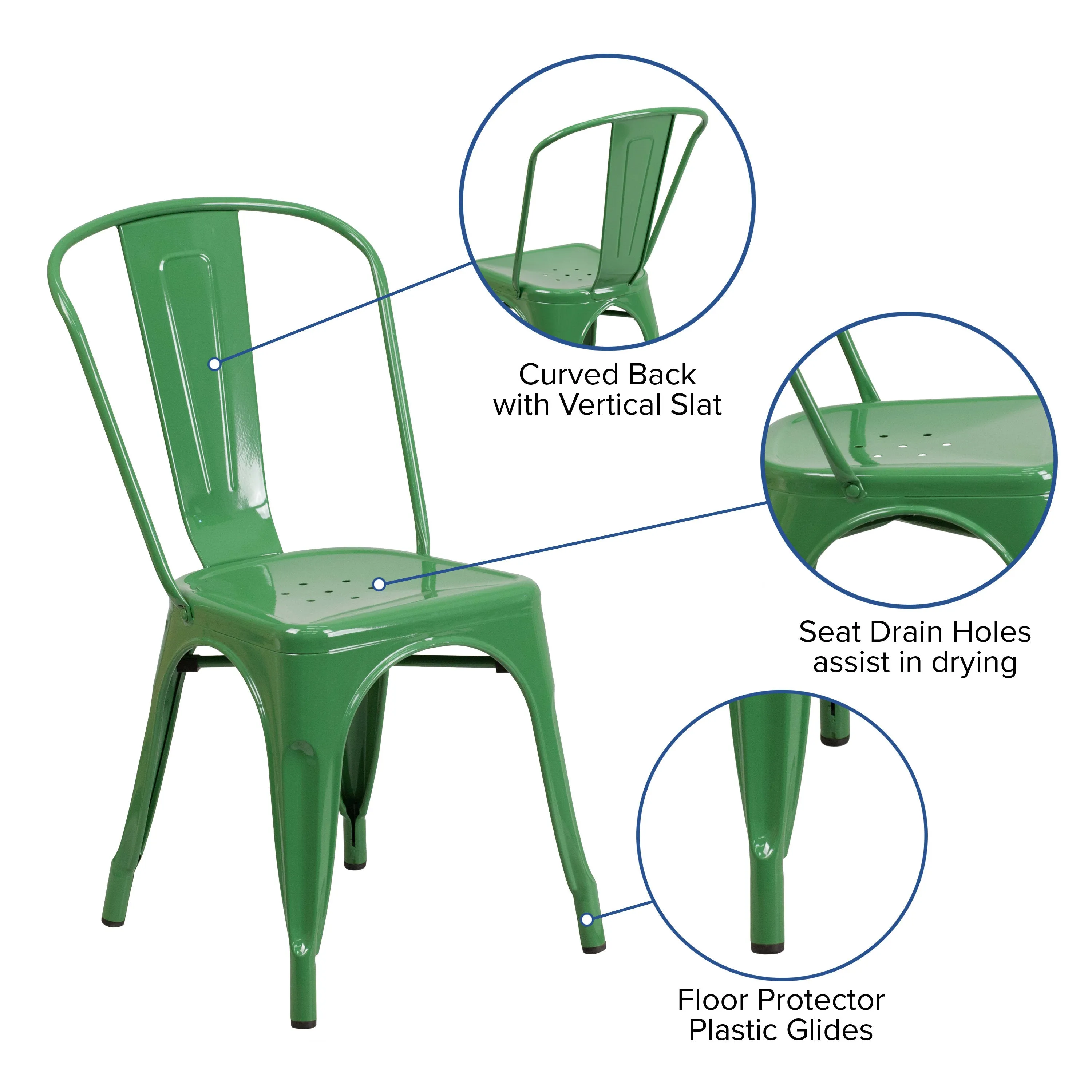 Commercial Grade Metal Indoor-Outdoor Stackable Chair