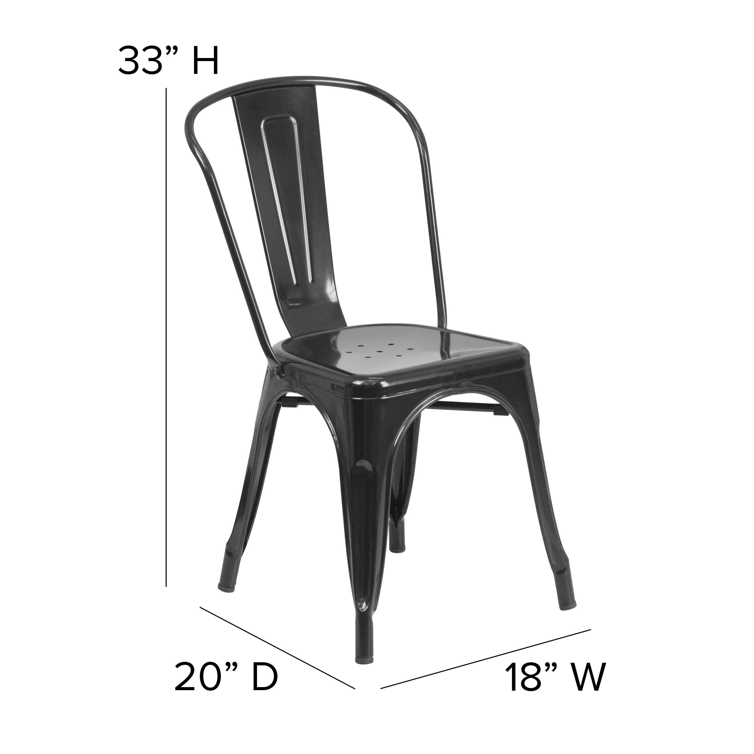 Commercial Grade Metal Indoor-Outdoor Stackable Chair