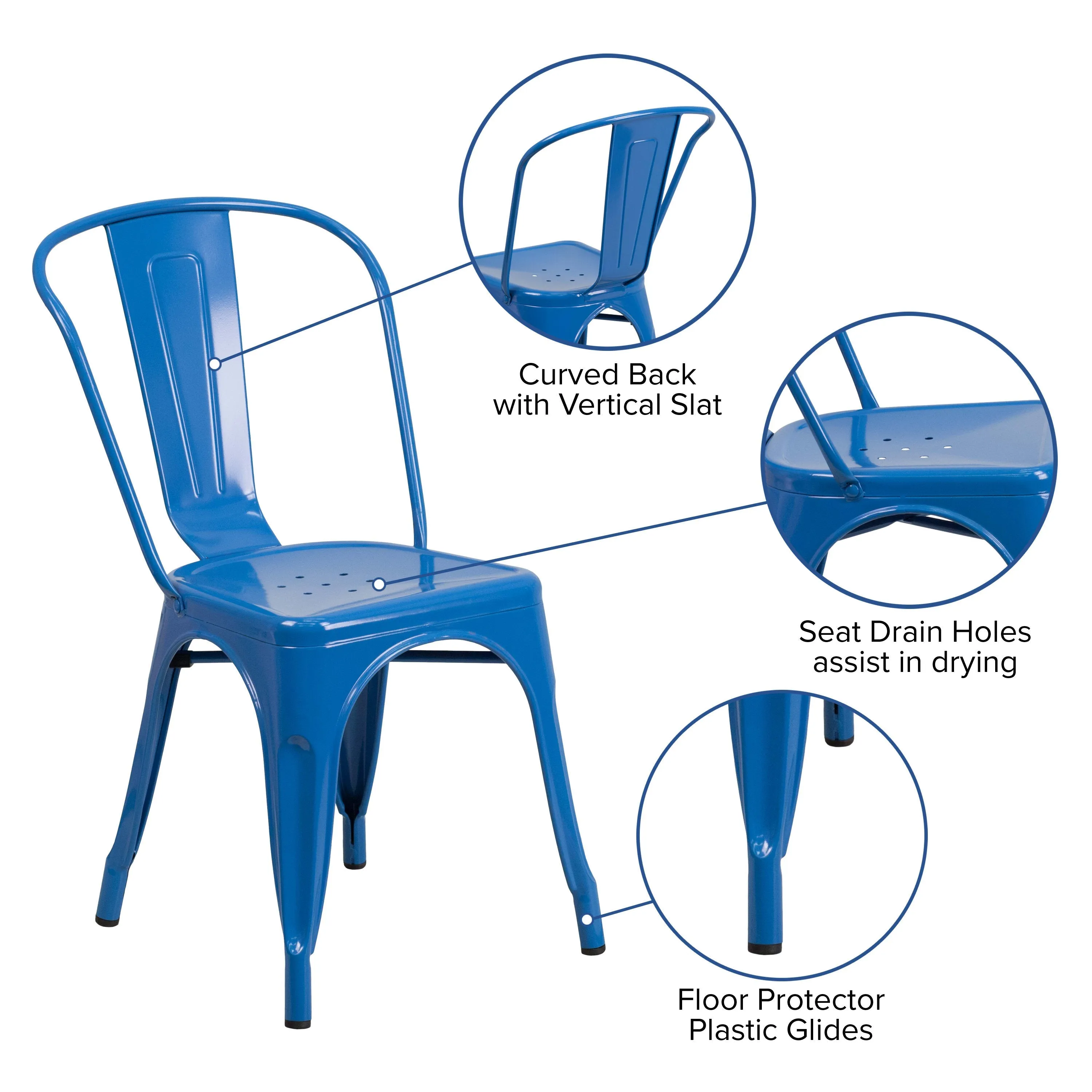 Commercial Grade Metal Indoor-Outdoor Stackable Chair