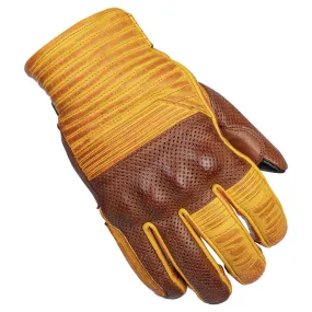 Cortech The Bully Short Cuff Leather Gloves - Gold/Brown